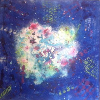 A  painting by Judy Waters in the Abstract style  with main colour being Blue and titled Abstract 2