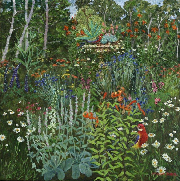 Oil Painting by Mary Larnach-Jones titled The Rosella Garden