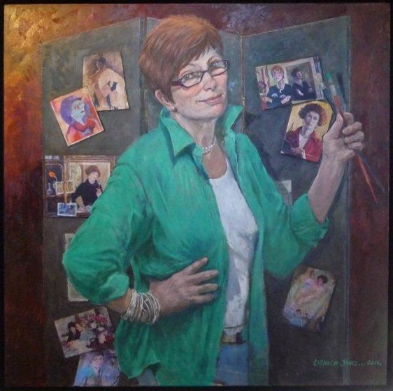 Oil Painting by Mary Larnach-Jones titled Self Portrait - This Time Lucky!