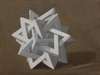 An Oil painting by Rachel Dettmann in the Realist style  depicting Still Life with main colour being Grey and titled Still Life – Origami