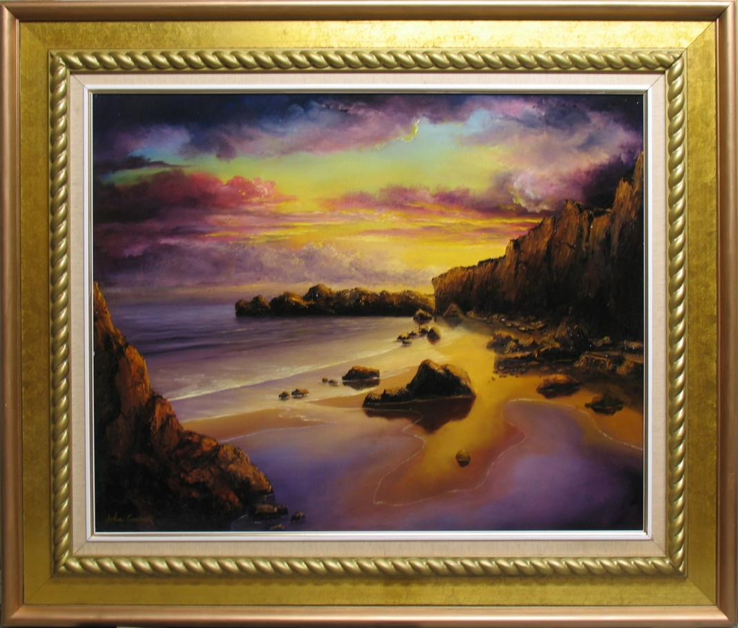 Oil Painting by JOHN COCORIS titled GOLDEN SUNSET