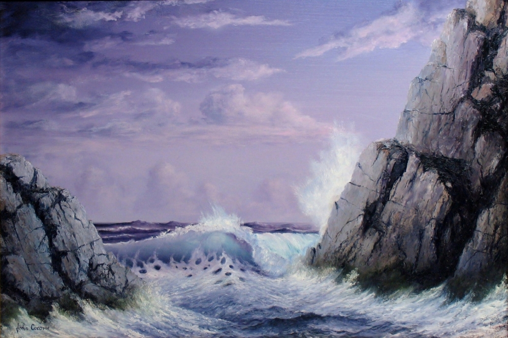 Oil Painting by JOHN COCORIS titled CRASHING WAVE
