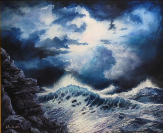 Oil Painting by JOHN COCORIS titled SEA STORM