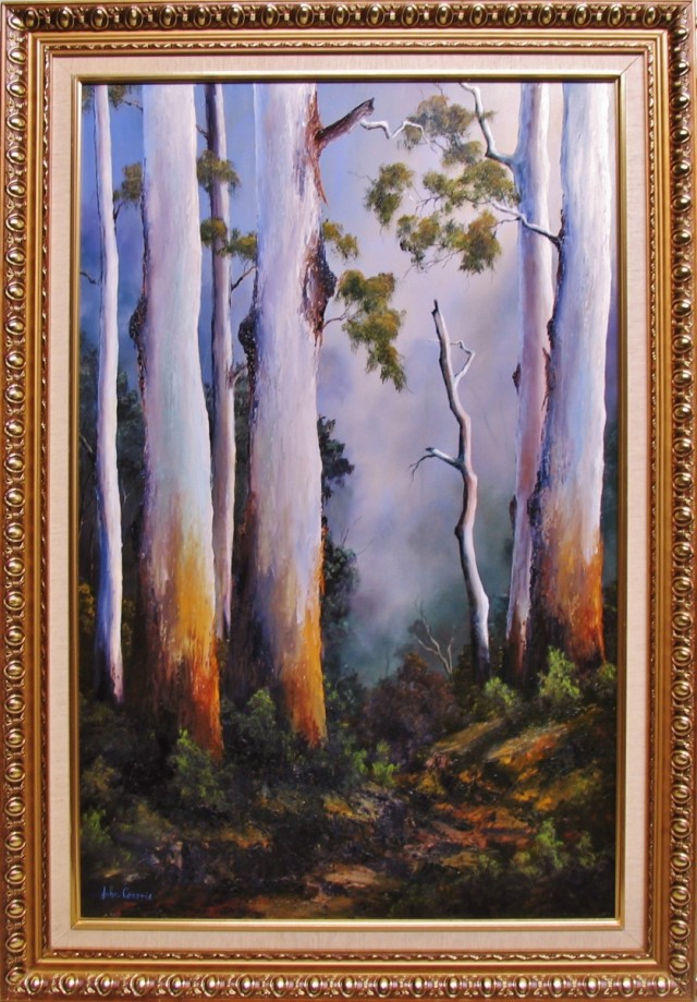 Oil Painting by JOHN COCORIS titled GUMTREES AFTER THE RAIN
