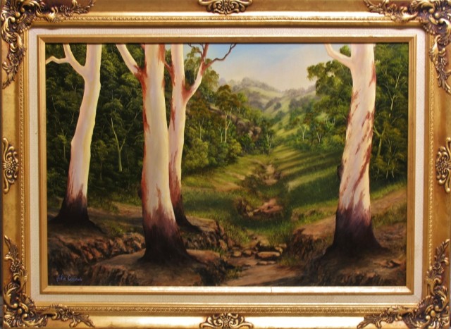 Oil Painting by JOHN COCORIS titled DRY CREEK