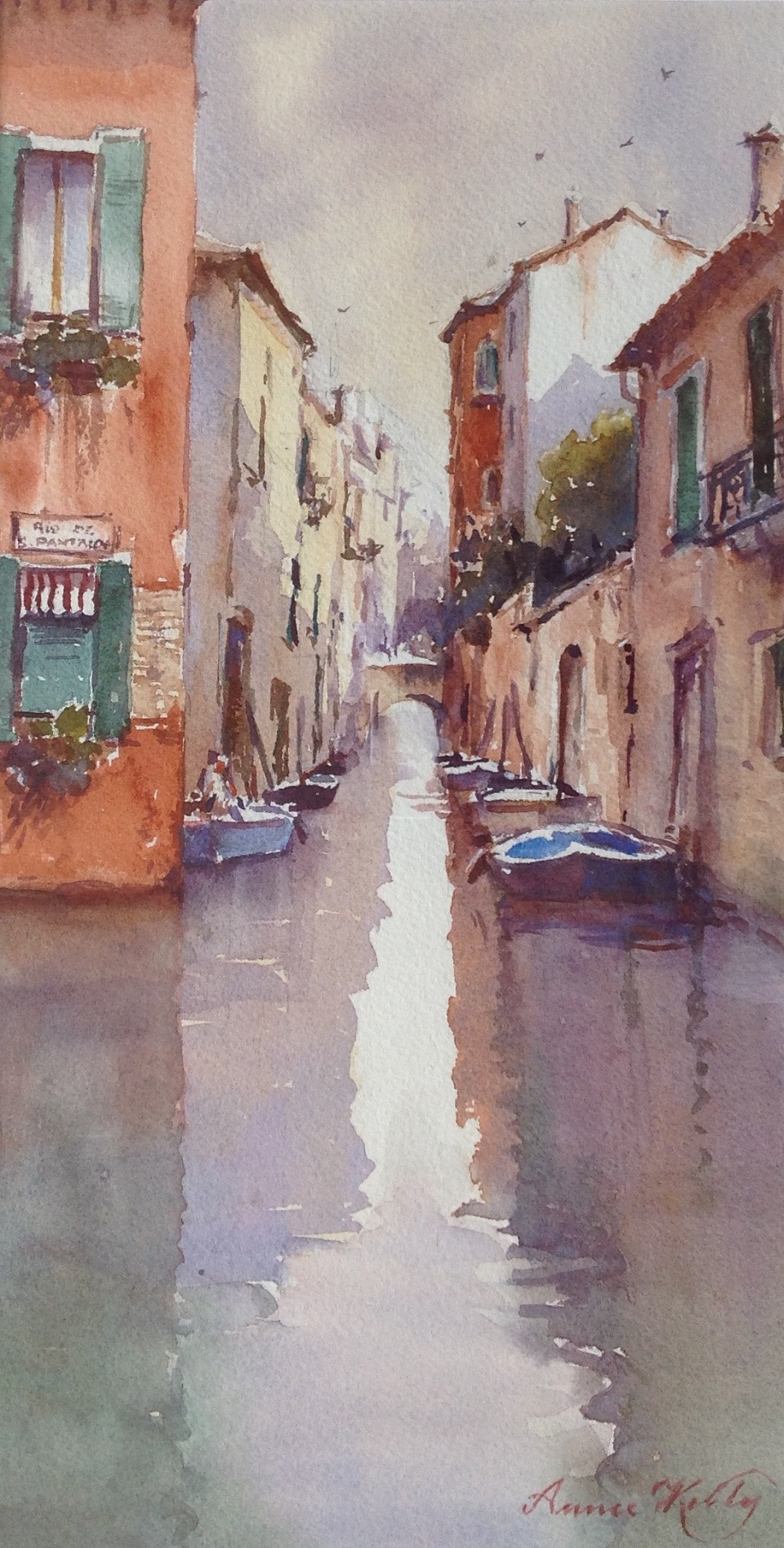 Watercolour Painting by Annee Kelly titled Mellow Light, Venice