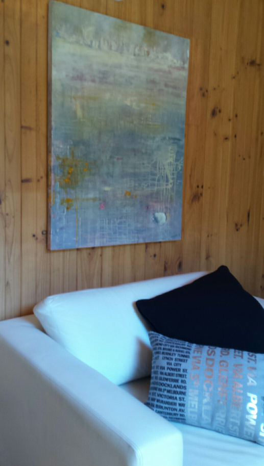 Mixed Media Painting by Jeanette Adams titled Shell At Williamstown