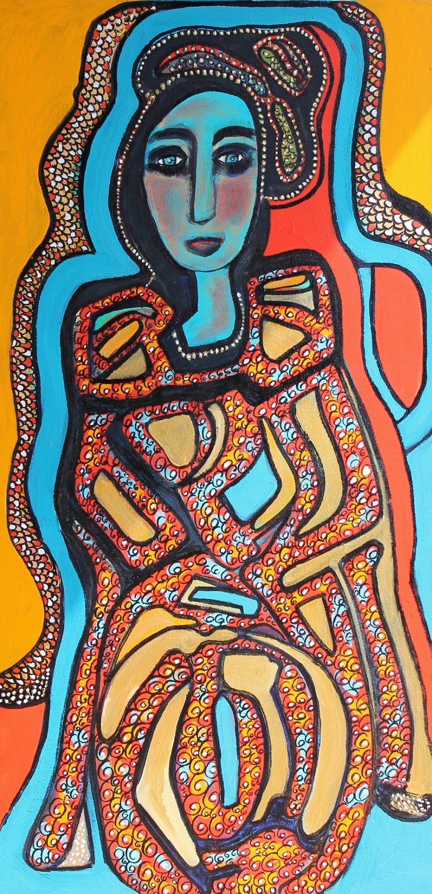 Acrylic Painting by Julie Rooney titled Blue Lady