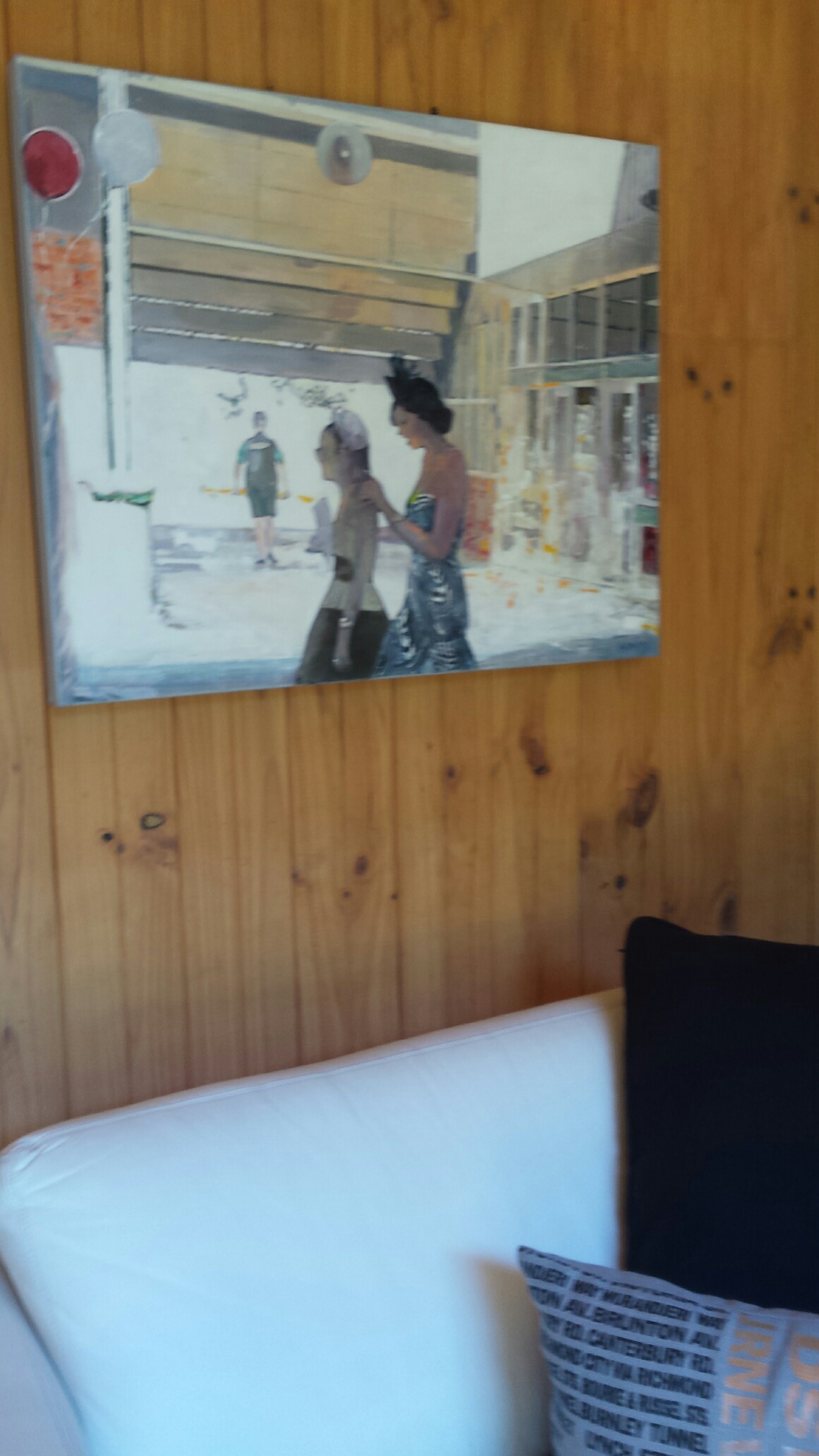 Acrylic Painting by Jeanette Adams titled Retro Girls The Last Text