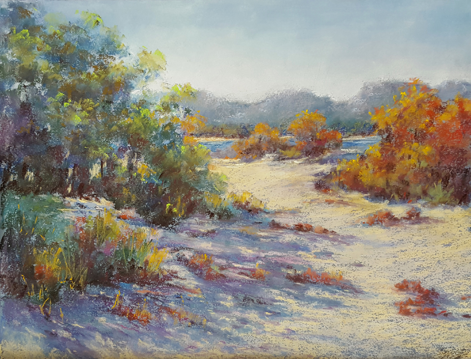 Pastel Painting by Helen Miles titled Beach Walk
