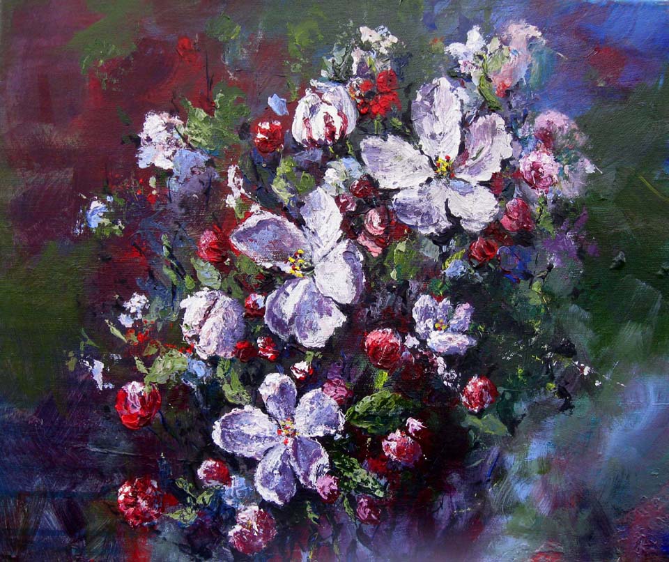 Pastel Painting by Helen Miles titled Crab Apple Blossom