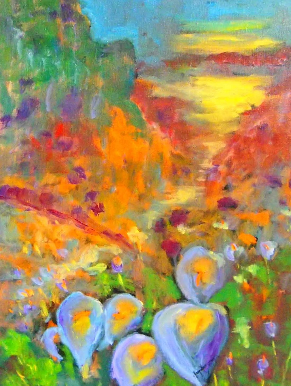 Oil Painting by Margaret Morgan-Watkins titled A Field of Lilies