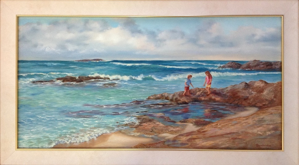 Oil Painting by Maureen Bainbridge titled Beach Exploring