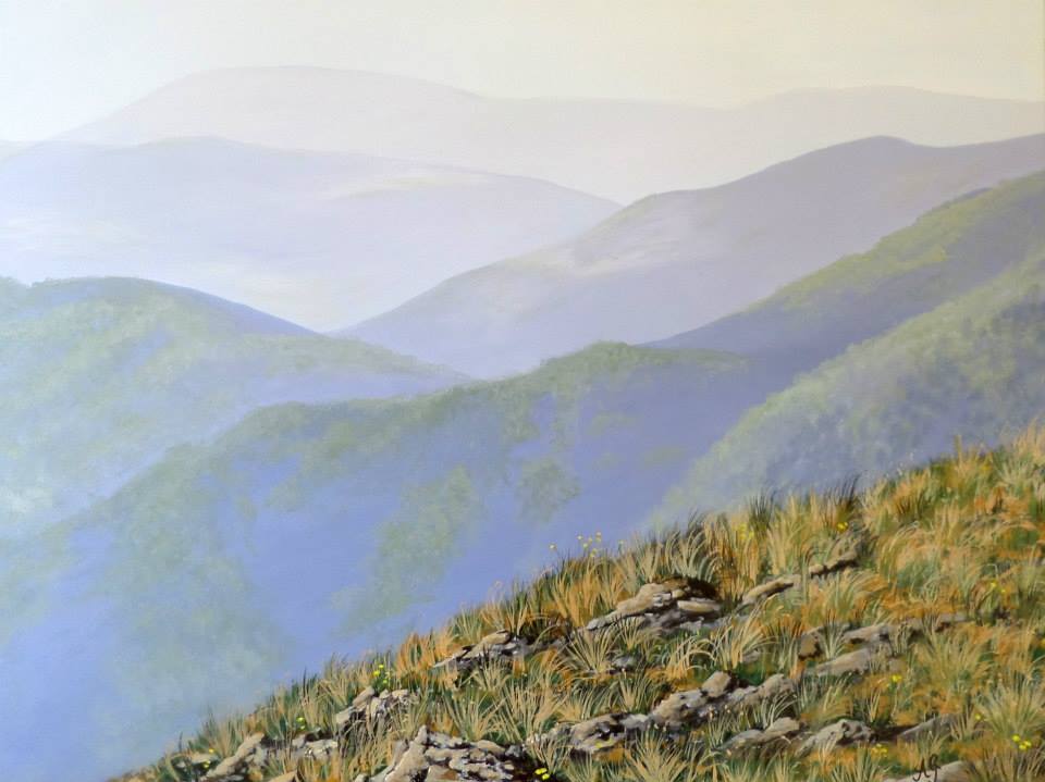 Acrylic Painting by Anne Gardner titled Snowys in summer