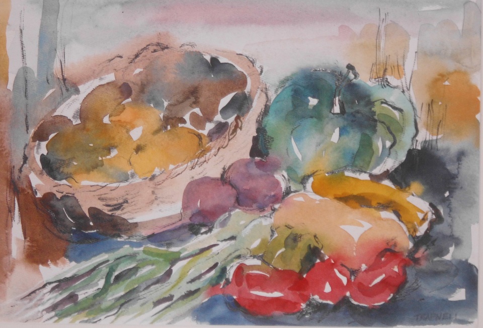 Watercolour Painting by Barbara Trapnell titled Summer Pickings