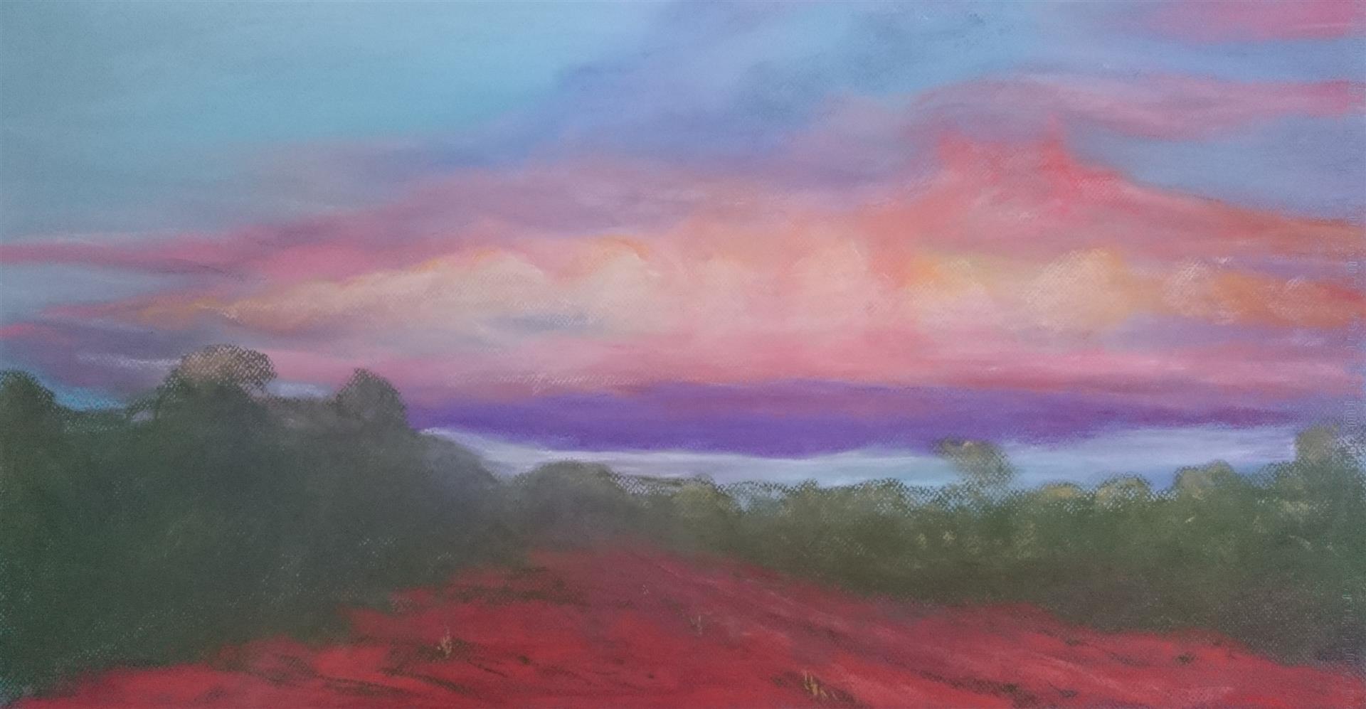 Pastel Painting by Winston Head titled Sunset Cloud Tallaringa NP, South Australia