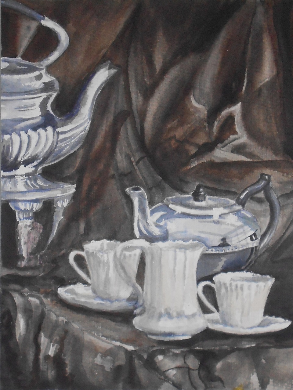 Watercolour Painting by Pippa Newby titled Antique Items