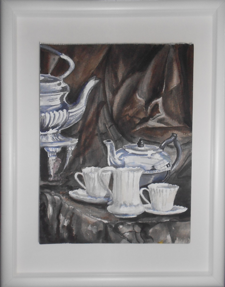 Watercolour Painting by Pippa Newby titled Antique Items