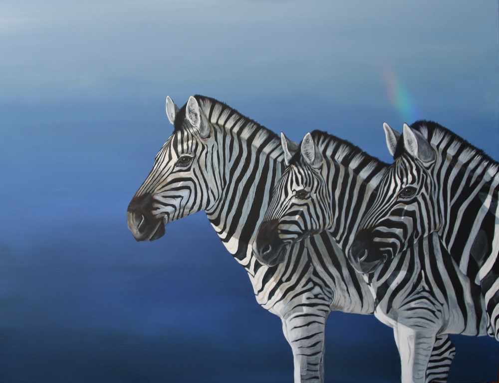 Acrylic Painting by Angela Parr titled Watching the Lions