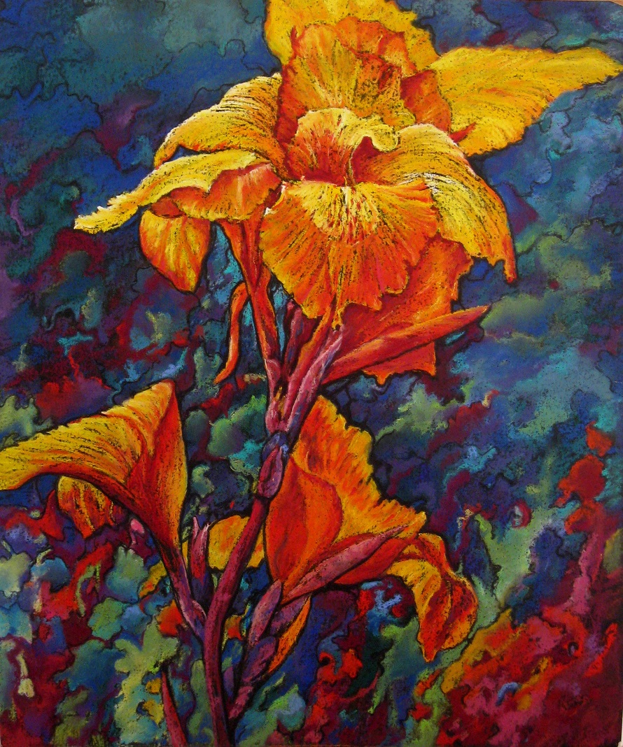 Pastel Painting by Helen Miles titled Canna Kaleidoscope