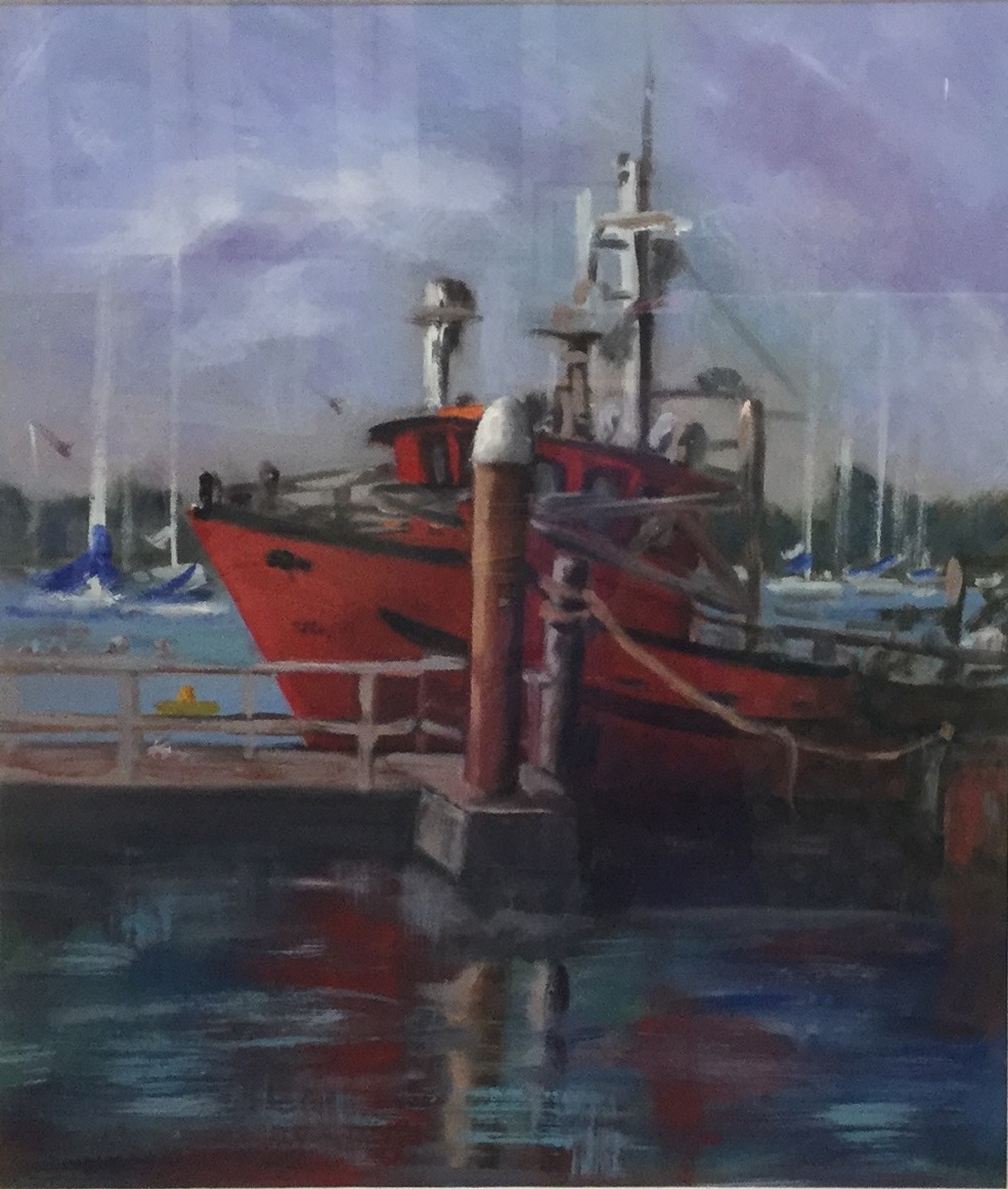 Acrylic Painting by Lyn Ellis titled Nimrod - Queenscliff  Harbour