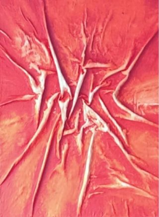 An Oil painting by Naji Sassine in the Abstract style  with main colour being Red and titled Earth Suffering in Red