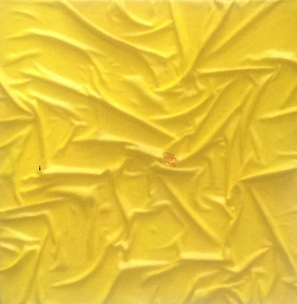 Acrylic Painting by Naji Sassine titled Earth Suffering in Yellow