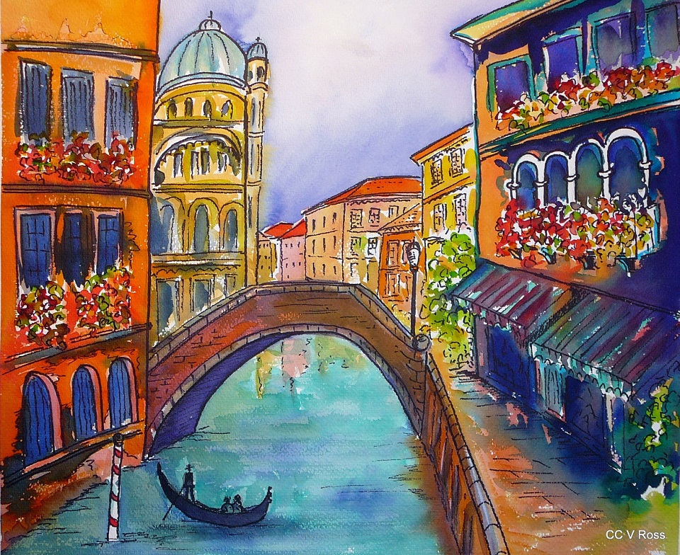 Watercolour Painting by Valarie Ross titled Venice