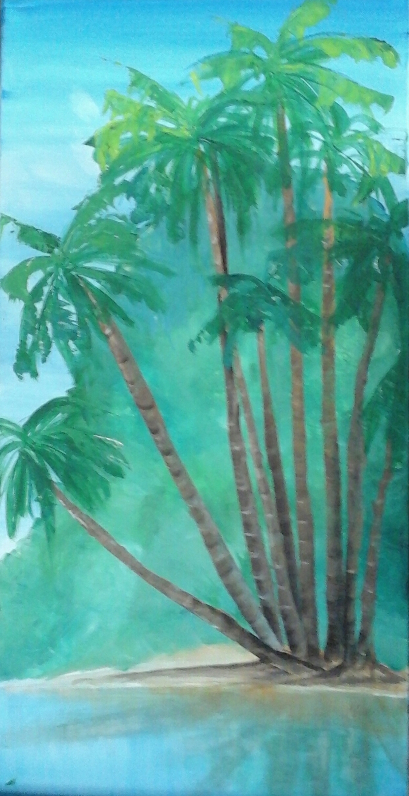 Watercolour Painting by Tracey L Dawes titled Island Palms