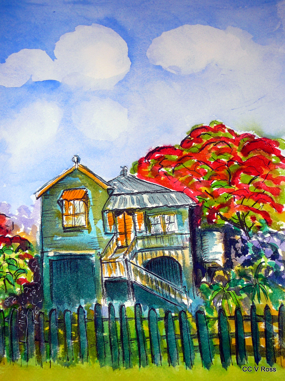  Painting by Valarie  Ross titled Old Queenslander