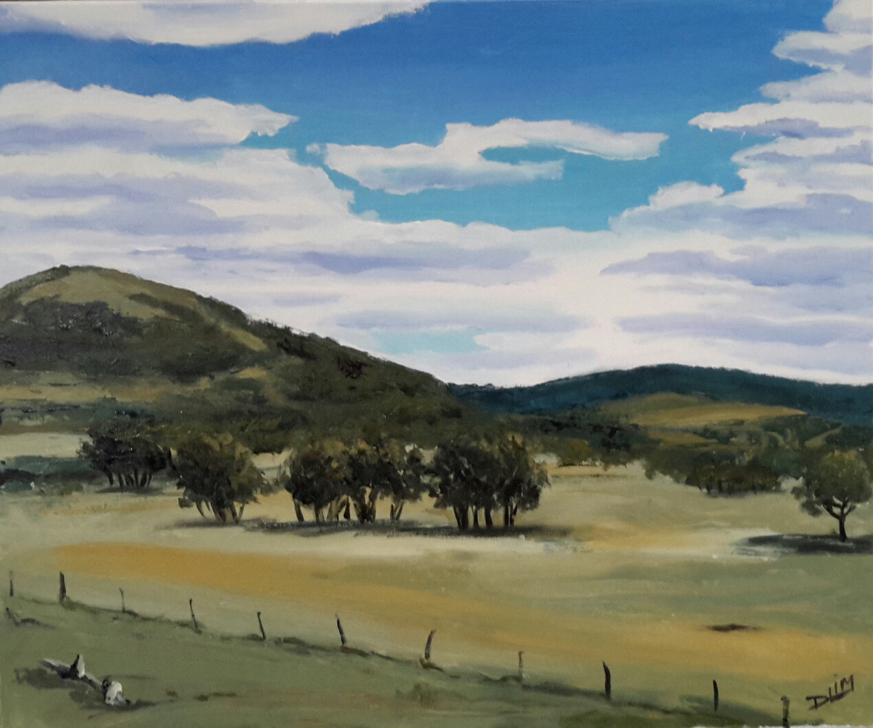 Acrylic Painting by Dawn Lim titled Pyrenees Hills