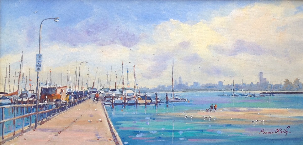 Acrylic Painting by Annee Kelly titled Sandy Magic, Melbourne