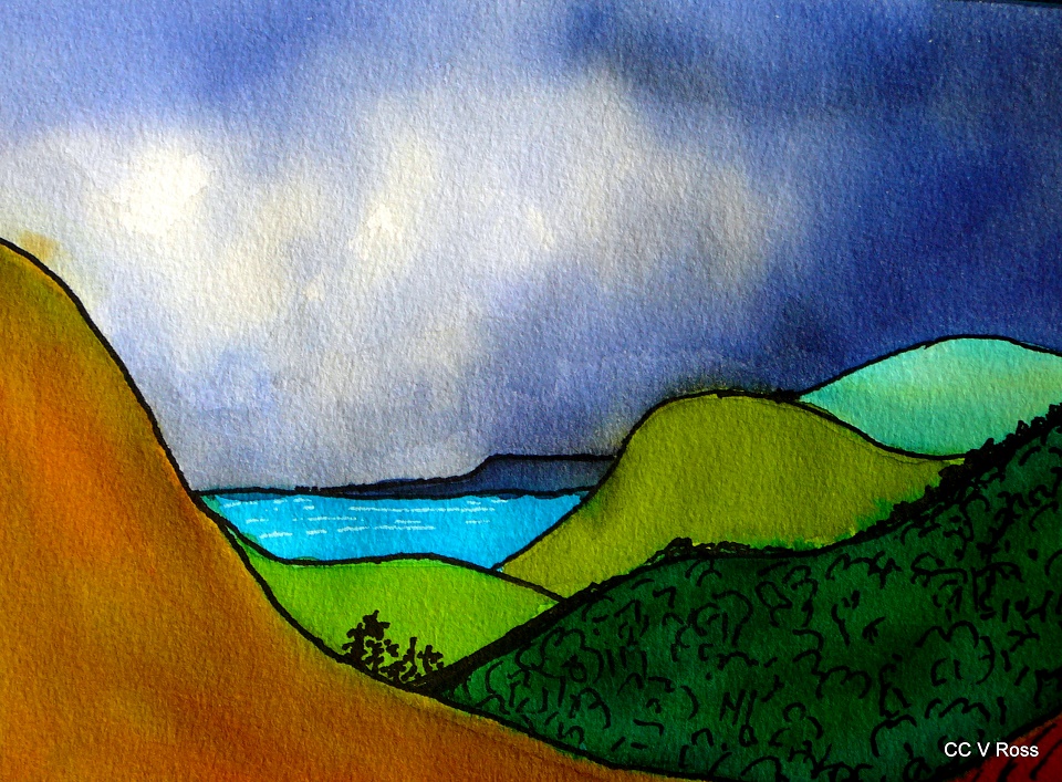 Watercolour Painting by Valarie Ross titled Landscape 3