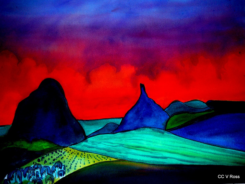 Watercolour Painting by Valarie Ross titled Landscape 5