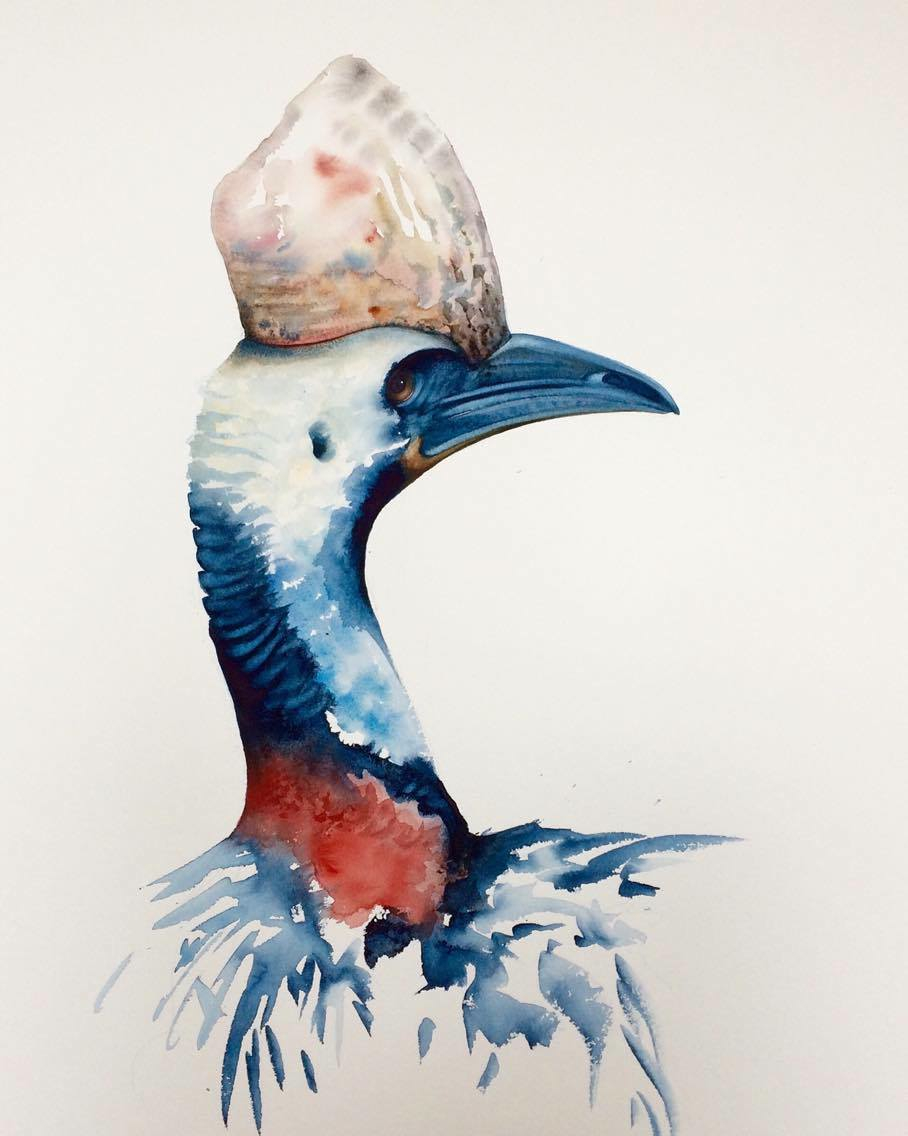 Watercolour Painting by Nadine Dudek titled Prehistoric