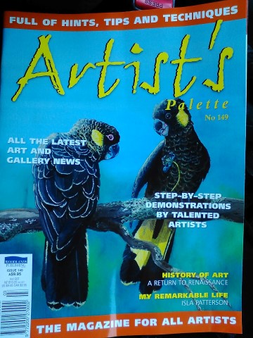 Oil Painting by Hazel Howie titled Yellow Tailed Black Cockatoos