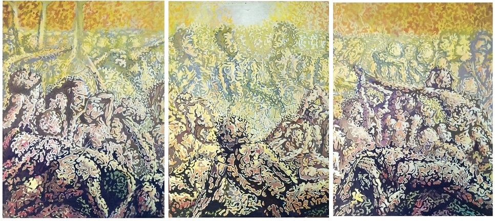 Acrylic Painting by Naji Sassine titled Confusion of Life – Panel  2