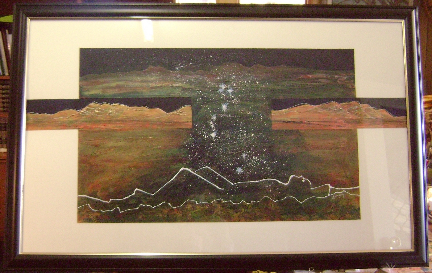 Acrylic Painting by Heather Lorenzon titled Star Gazing over the Flinders Ranges