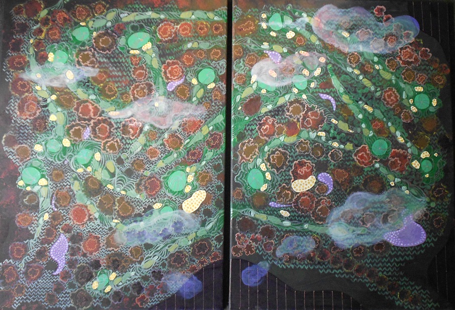 Acrylic Painting by Pippa Newby titled Diptych