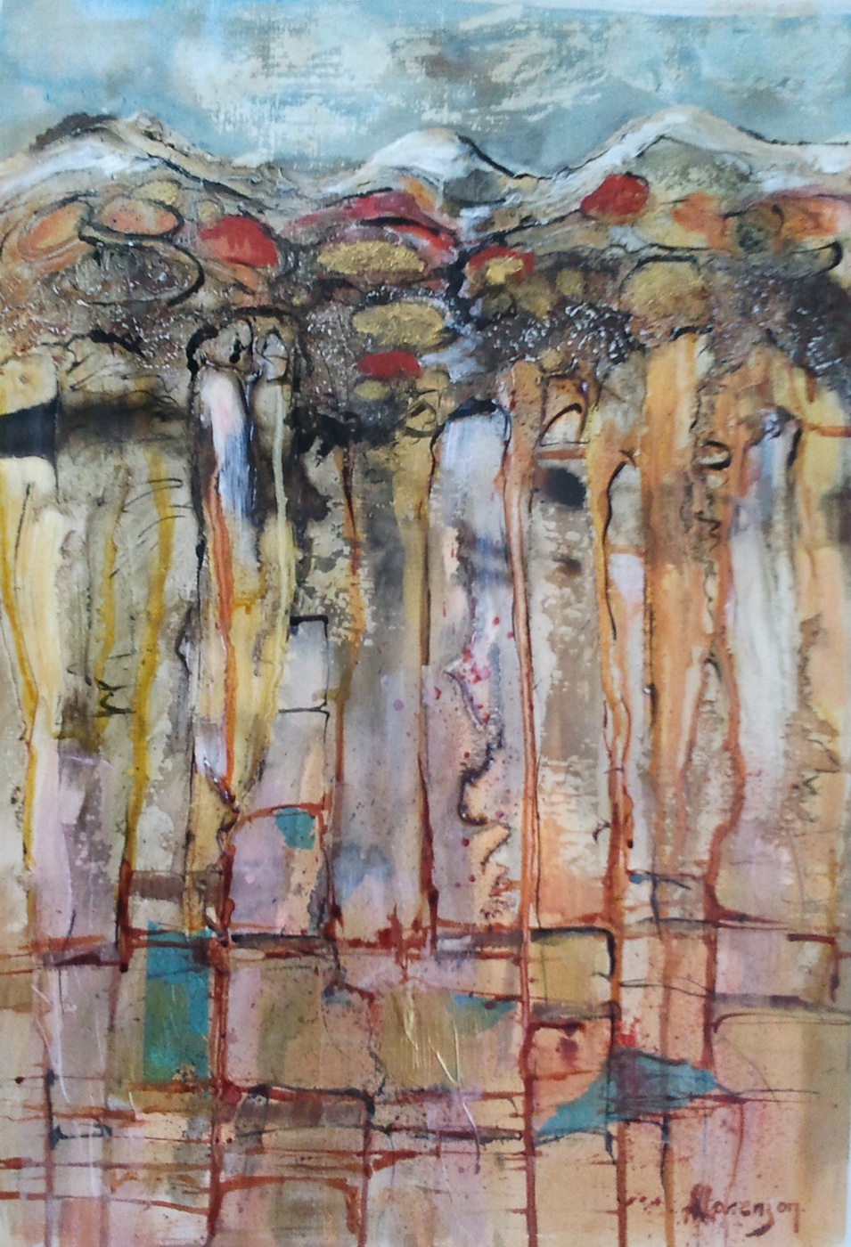 Acrylic Painting by Heather Lorenzon titled Subterranian