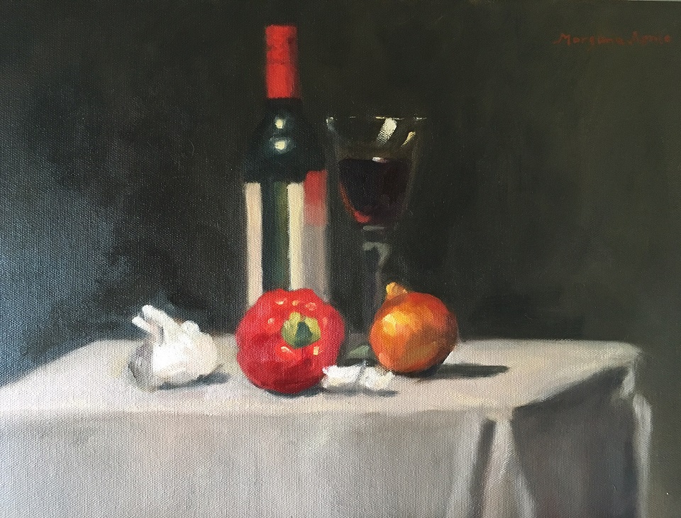Oil Painting by Kathryn Morgana-Aprile titled Red Capsicum