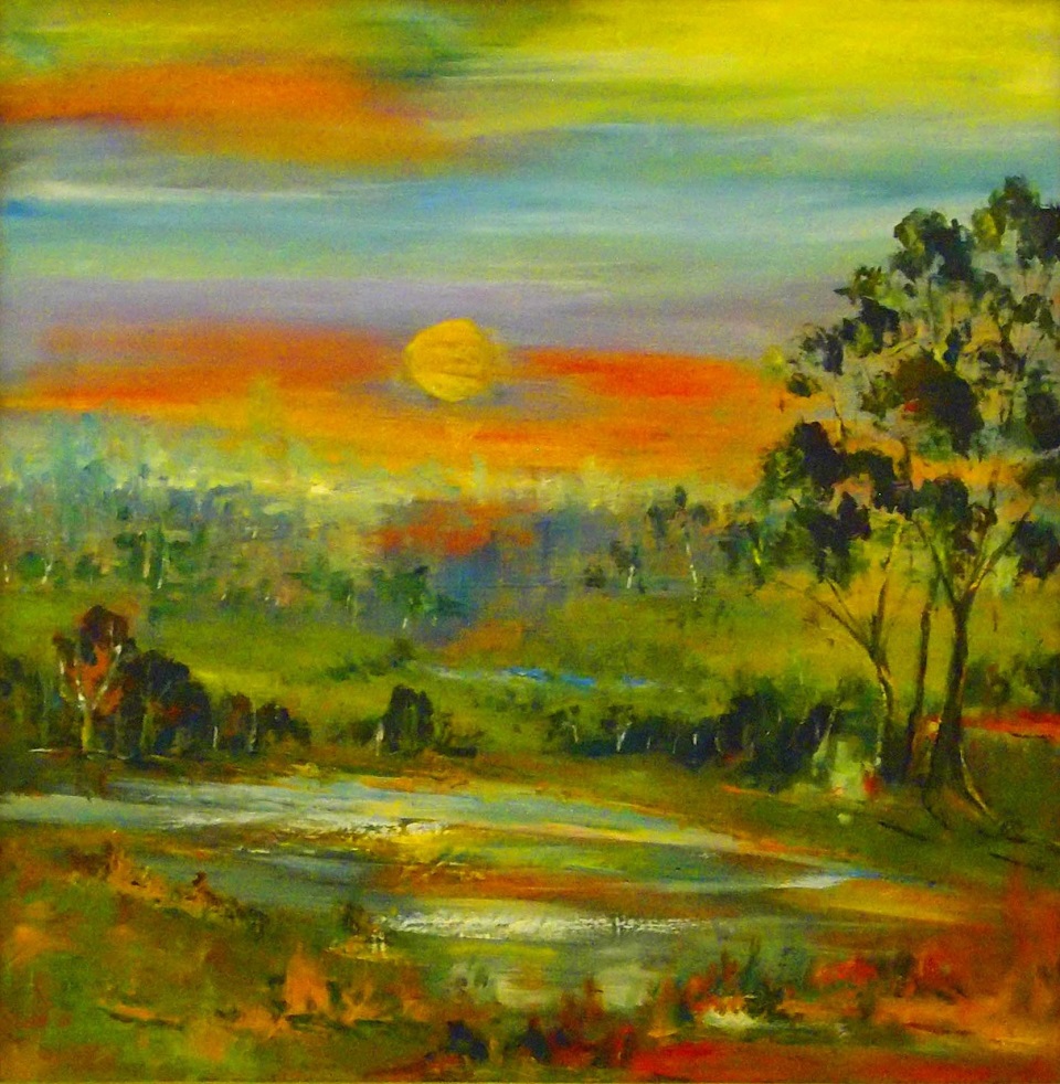 Oil Painting by Margaret Morgan-Watkins titled Sunset