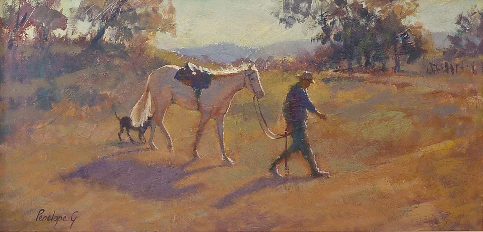 Pastel Painting by Penelope Gilbert-Ng titled Off to Work