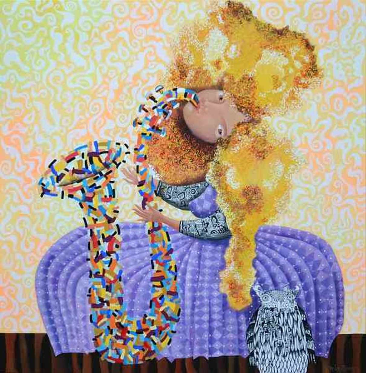 Acrylic Painting by Yelena Revis titled Dreamtime jazz