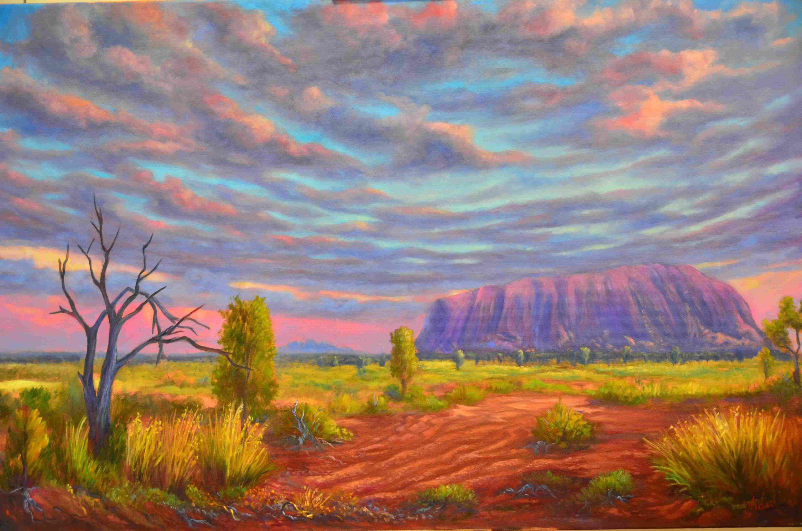 Oil Painting by Christopher Vidal titled The Red Centre - Ayer's Rock (Uluru)