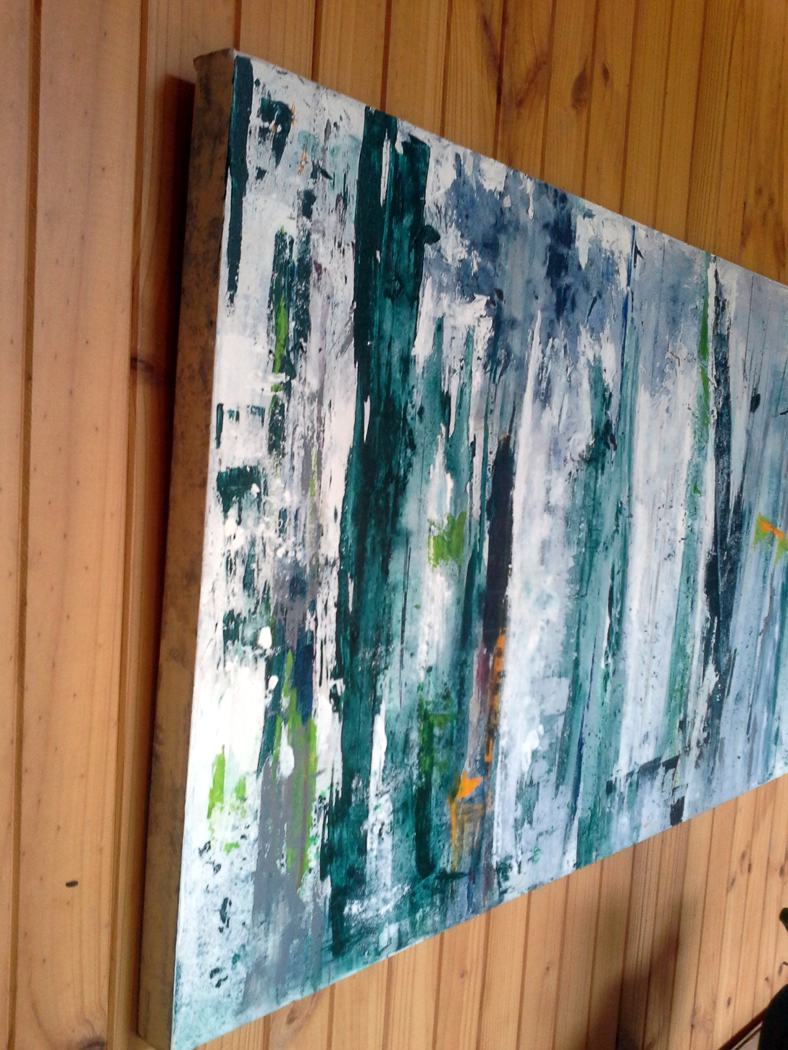 Acrylic Painting by Jeanette Adams titled Forest Outside My Door