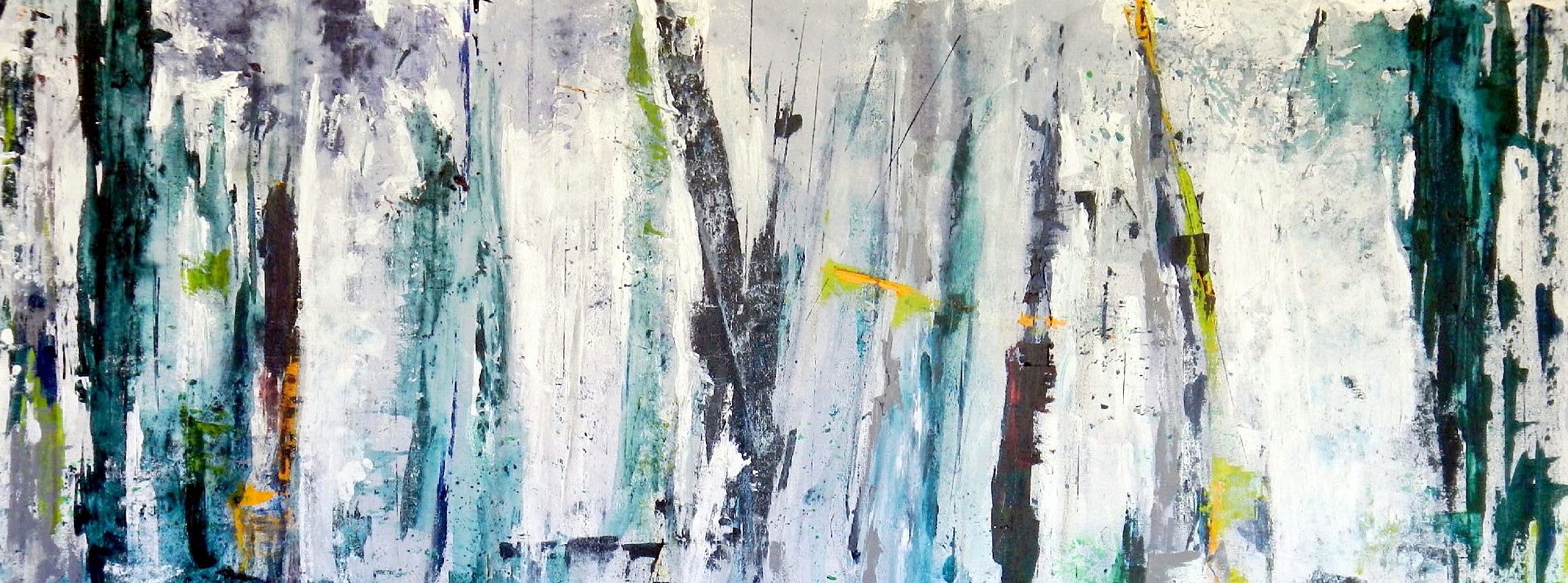 Acrylic Painting by Jeanette Adams titled Forest Outside My Door