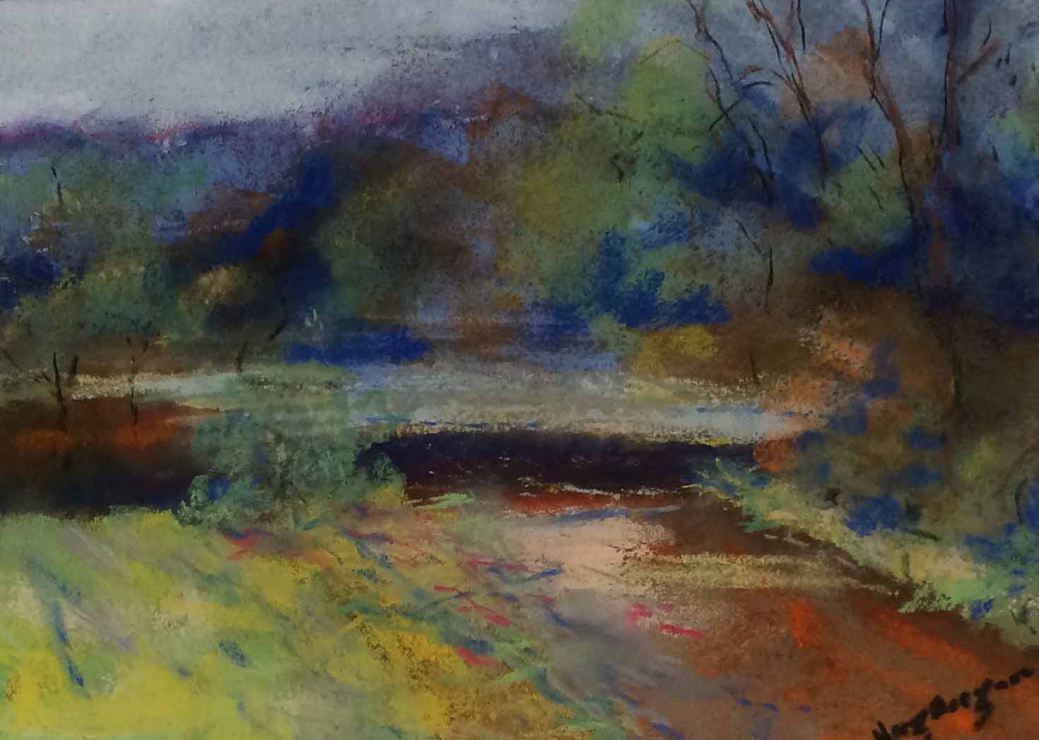 Pastel Painting by Margaret Morgan-Watkins titled Frosty morn Kilmore East VIC