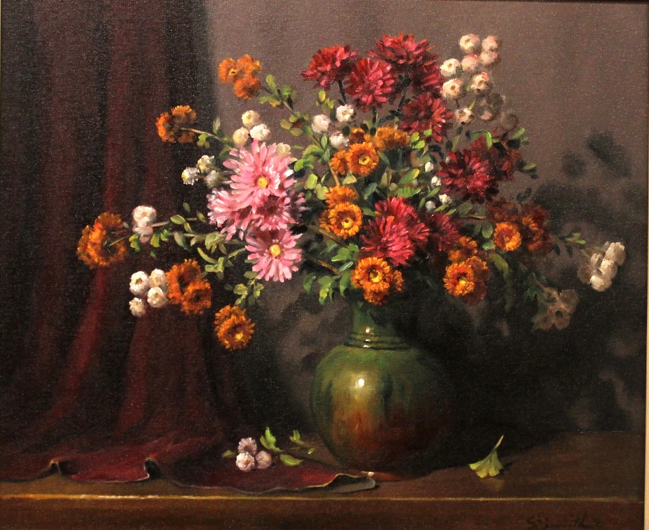 Oil Painting by Gregory R. Smith titled Autumnal Chrysanthemums