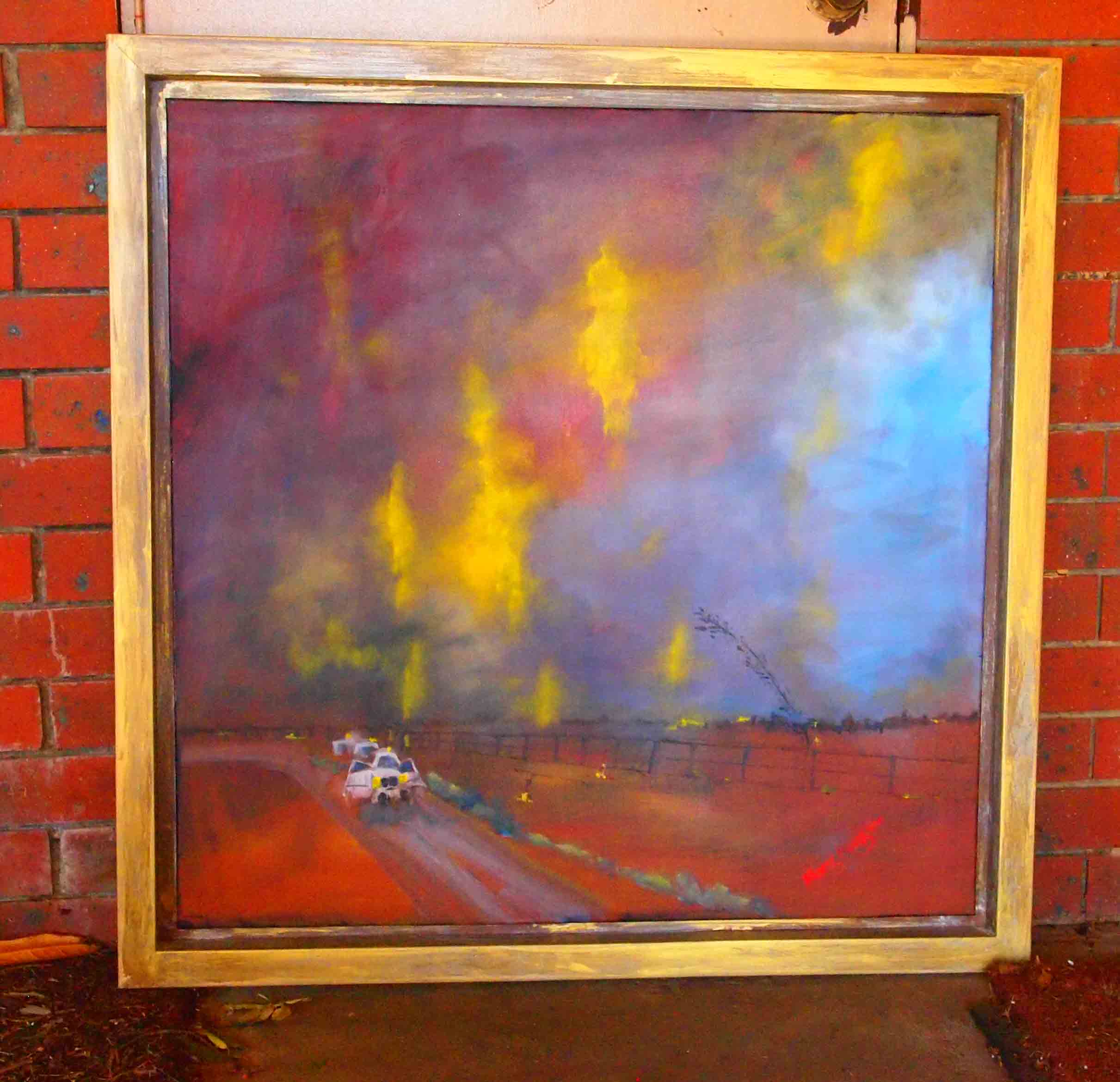 Oil Painting by Margaret Morgan-Watkins titled Fire and the Night Sky